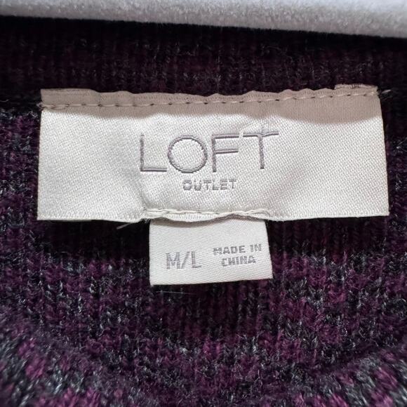 LOFT Sweater Womens M/L Burgundy Cowl Neck Poncho Oversize Pullover Capelet - Picture 2 of 11